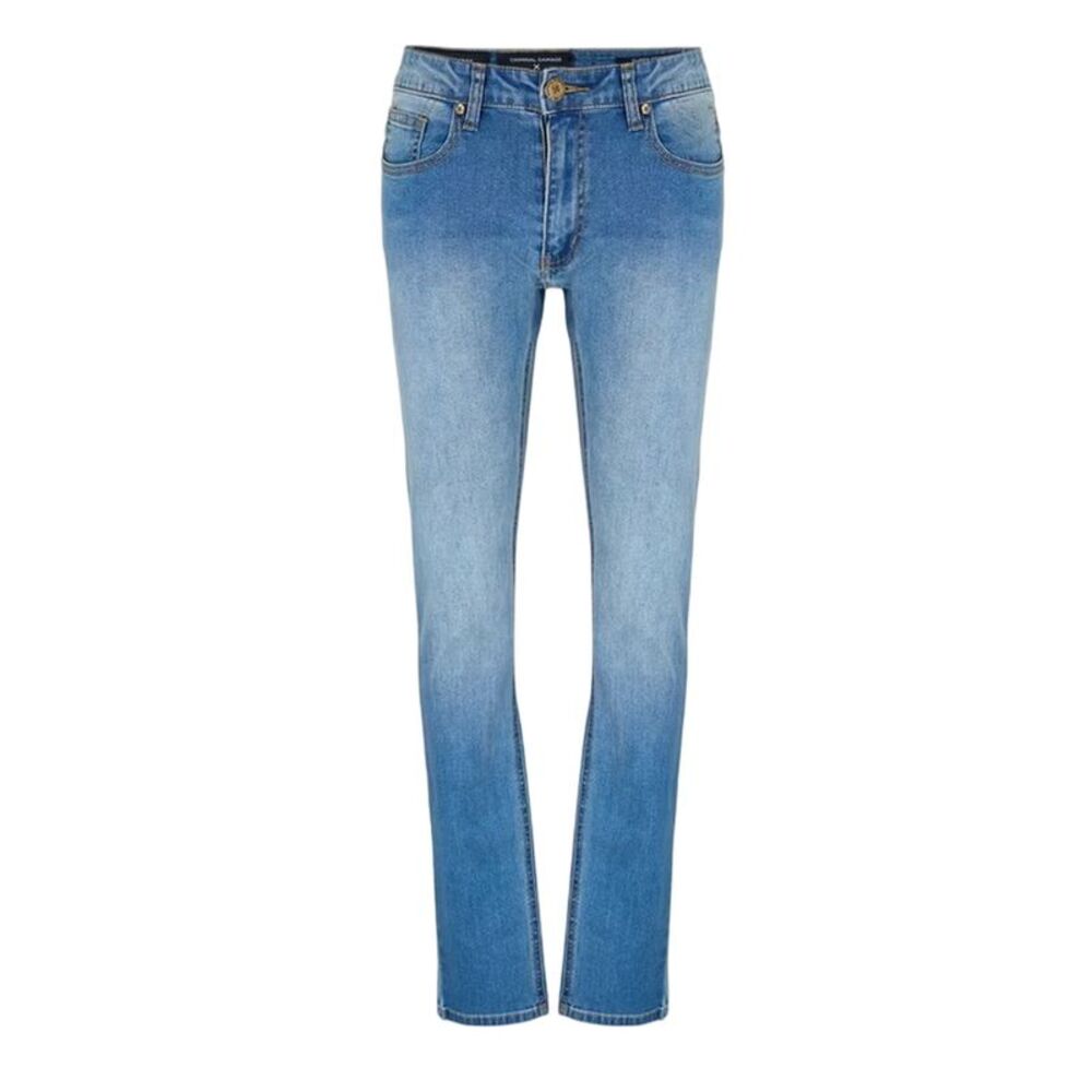 Criminal Damage Mens Skinny Jeans / Blue Wash